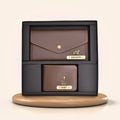 Minimal clutch + Men's Wallet (Couple Gift 2) - Brown