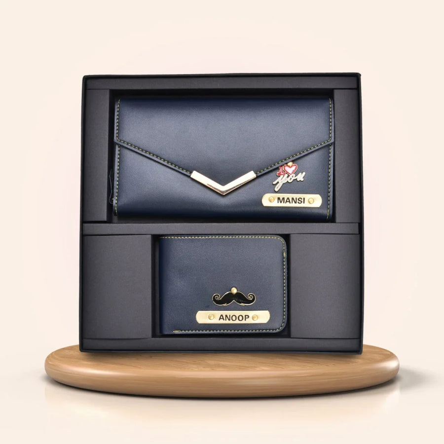 Lady Wallet + Men's Wallet (Couple Gift 1) - Royal Blue