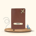 Personalized Nexon Leather Passport Cover - Brown