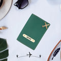 Personalized Nexon Leather Passport Cover - Olive Green