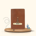 Personalized Nexon Leather Passport Cover - Tan