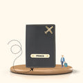 Personalized Nexon Leather Passport Cover - Black