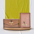 Customized Classy Leather Lady Wallet and Passport Cover Combo - Brown