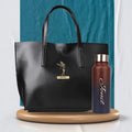 Customized Perfect Women Tote Bag and Water Bottle - Black