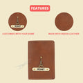 Personalized Nexon Leather Passport Cover - Tan
