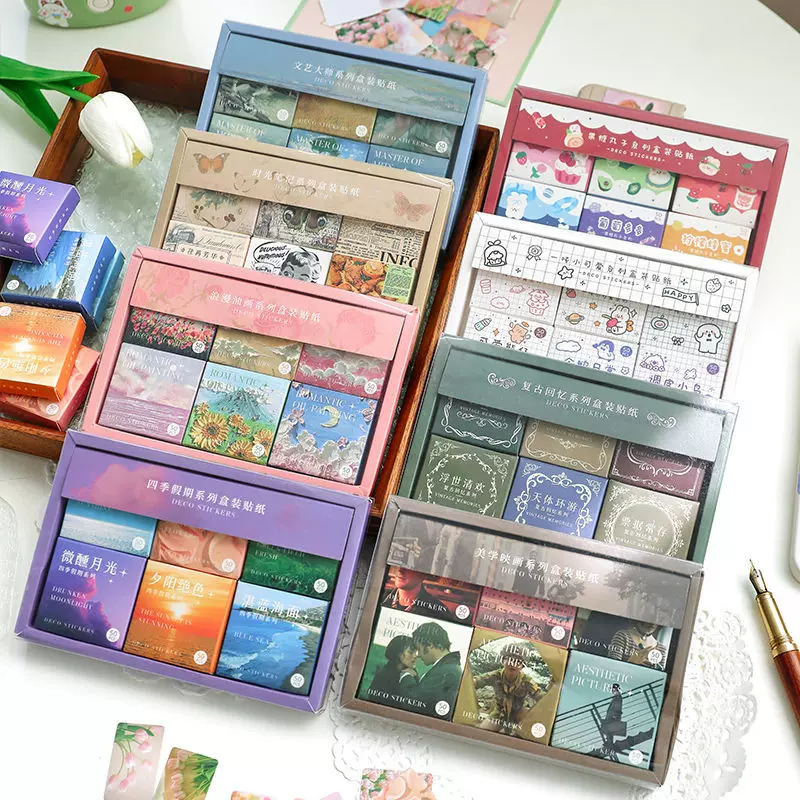 Time Notes Series Journaling Scrapbooking Self Adhesive Stickers ( 300pcs )