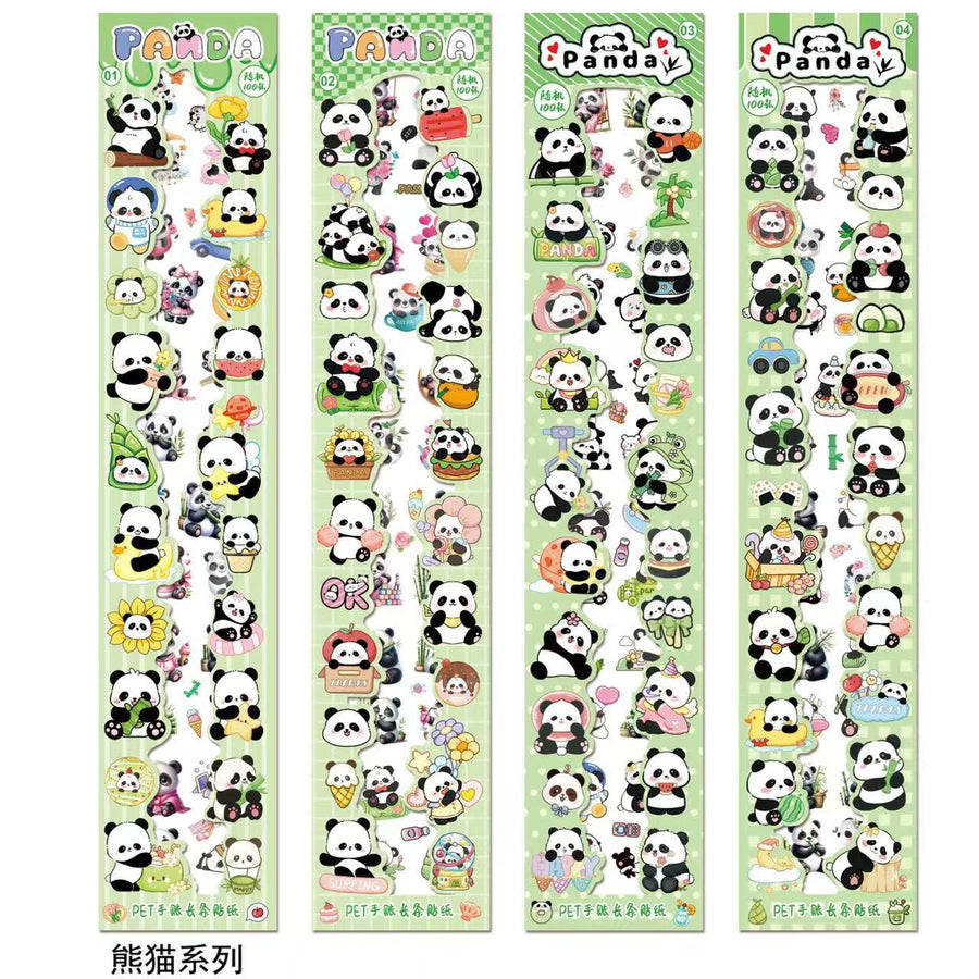 Panda PET Sticker Sheets ( 1pack )