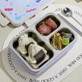 Pastel Lunch Time Three Compartment 100% Leakproof Bento Lunch Box ( 1pc )