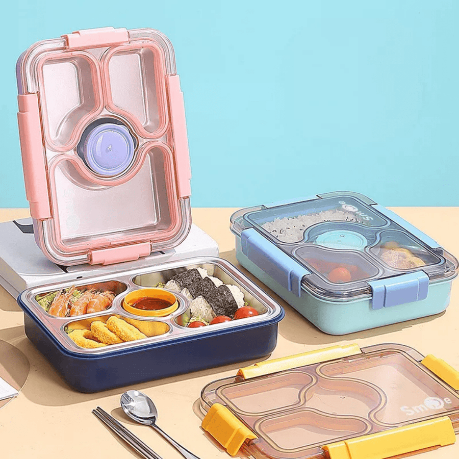 Four Compartment Transfer Proof 100% Leakproof Bento Lunch Box ( 1pc )