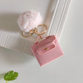 Mini Coin Purse Pouch With Pompom Keychain ( 1pc )