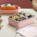 Pastel Lunch Time Three Compartment 100% Leakproof Bento Lunch Box ( 1pc )