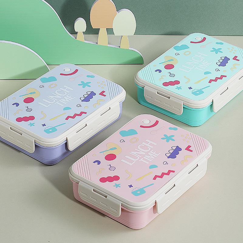 Pastel Lunch Time Three Compartment 100% Leakproof Bento Lunch Box ( 1pc )