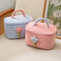 Pinteresty Tulip Plush Cosmetic Makeup Vanity Organizer Pouch ( 1pc )