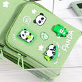 Panda Confetti Charm Double Layer Multipurpose Pencil Stationery Pouch ( 1pc )
