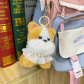 Pearl Frill Puppy Plush Keychain ( 1pc )