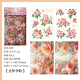 Rose Flower Series PET Journaling Scrapbooking Sticker Sheets ( 4 Sheet )