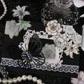 Flowers Retro Black & White Journaling Scrapbooking Stickers ( 20pcs )