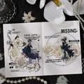 Flowers Retro Black & White Journaling Scrapbooking Stickers ( 20pcs )