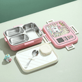 Retro TV Bento Meal Stainless Steel Three Compartment 100% Leakproof Lunch Box ( 1pc )