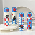 Pinteresty Cat Cherry Double Sipper Stainless Steel Water Bottle ( 1pc )