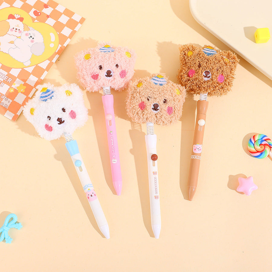 Little Cutie Bear Soft Plush Topper Gel Pen ( 1pc )