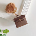 Mini Coin Purse Pouch With Pompom Keychain ( 1pc )