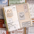 Post Card Stamp Journaling Sticker Sheets ( 4 Sheets )