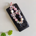 Bow Heart Crystal Phone Charm ( 1pc )