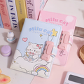 Milu Cat Kawaii Combination Lock Notebook Diary ( 1pc )