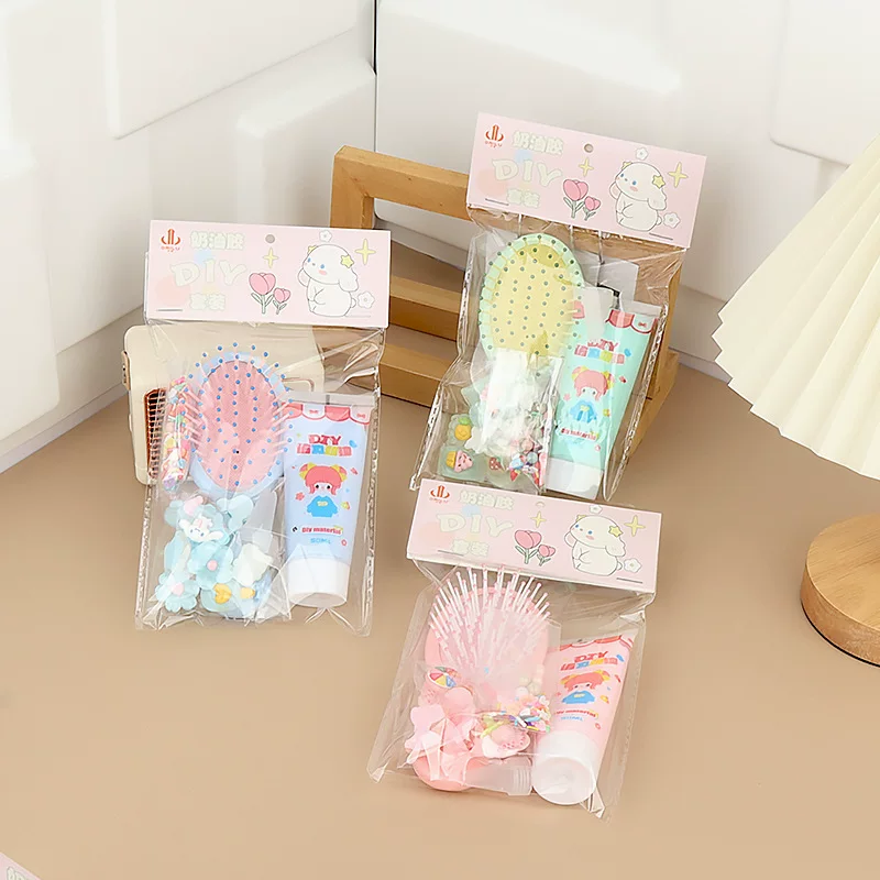 DIY Cream Glue Customise Hairbrush Comb Set ( 1set )