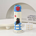 Pinteresty Cat Cherry Double Sipper Stainless Steel Water Bottle ( 1pc )