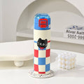Pinteresty Cat Cherry Double Sipper Stainless Steel Water Bottle ( 1pc )