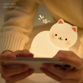 White Kitty Cat Silicone Night Light Lamp ( 1pc )
