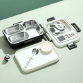 Retro TV Bento Meal Stainless Steel Three Compartment 100% Leakproof Lunch Box ( 1pc )