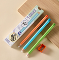 Pencil Style Erasers With Sharpener ( 3pcs )