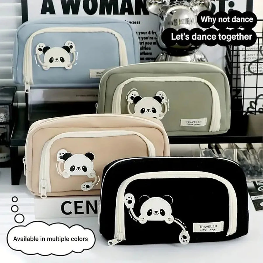 Panda Canvas Multipurpose Stationery Pouch ( 1pc )