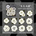 Flowers Retro Black & White Journaling Scrapbooking Stickers ( 20pcs )