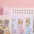 Kawaii Bear Confetti Magnetic Strap Notebook Diary ( 1pc )