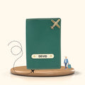 Personalized Nexon Leather Passport Cover - Olive Green