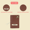 Personalized Nexon Leather Passport Cover - Brown