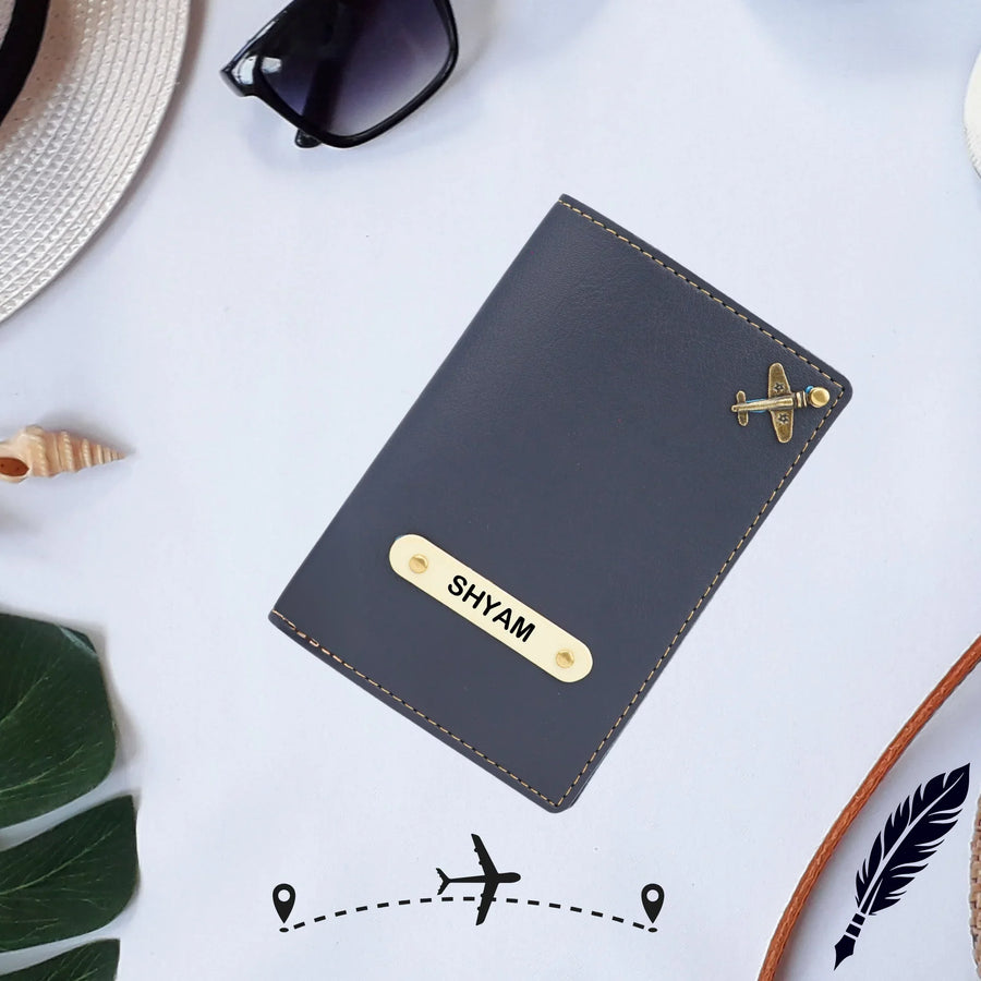 Personalized Nexon Leather Passport Cover - Royal Blue