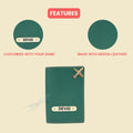 Personalized Nexon Leather Passport Cover - Olive Green