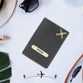 Personalized Nexon Leather Passport Cover - Black