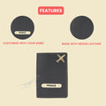 Personalized Nexon Leather Passport Cover - Black